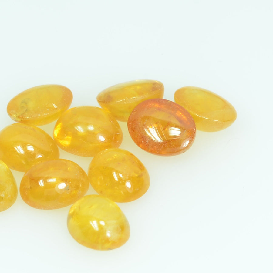 5x4 MM Natural Orange Sapphire Cabchon Loose Gemstone Oval Cut