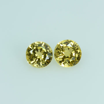 3.9 mm Natural Yellow Sapphire Loose Gemstone Round Cut