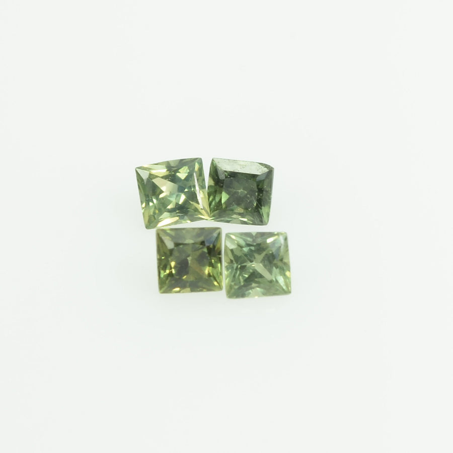 1.8-2.5 MM Natural Princess Cut Green Sapphire Loose Gemstone