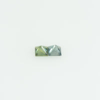 1.9-2.4 MM  Natural Princess Cut Green Sapphire Loose Gemstone