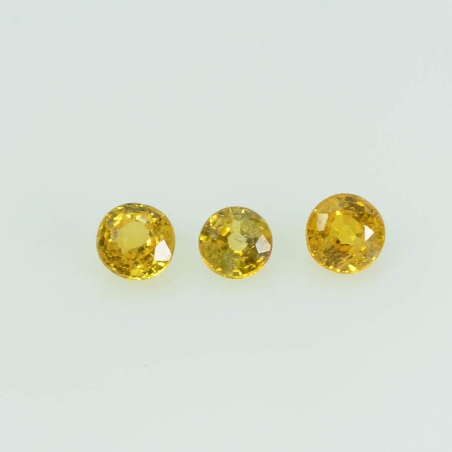 3.0 mm lot Natural Yellow Sapphire Loose Gemstone Round Cut