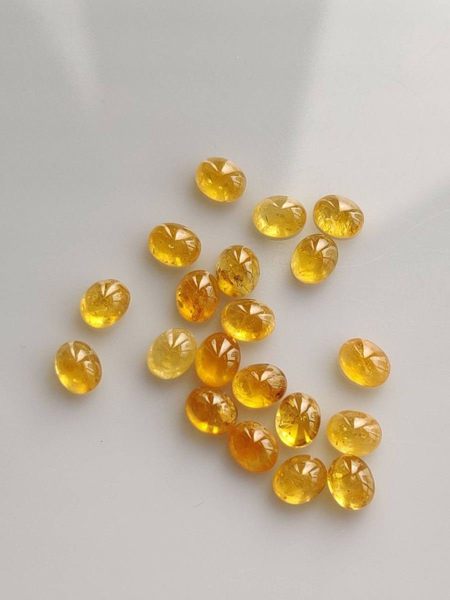 5x4 MM Natural Orange Sapphire Cabchon Loose Gemstone Oval Cut