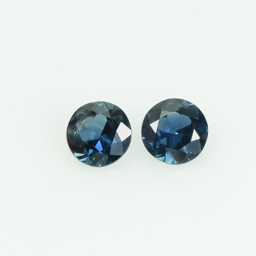 4.0 mm Natural Teal Blue Green Sapphire Loose Gemstone Round Cut