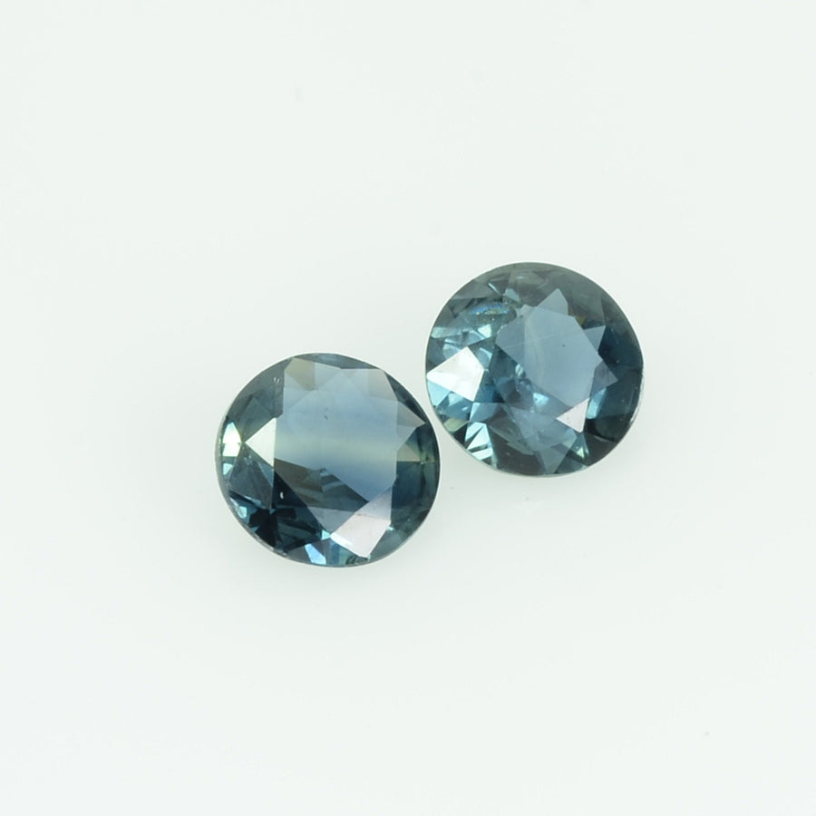 4.0 mm Natural Teal Blue Green Sapphire Loose Gemstone Round Cut