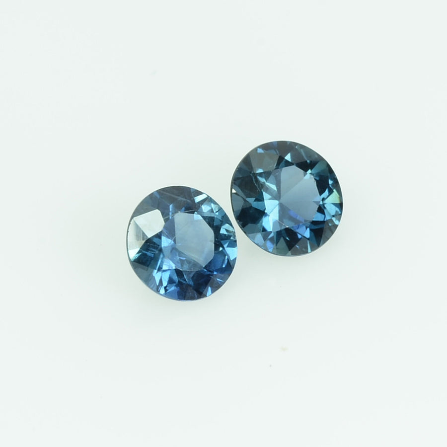 4.0 mm Natural Teal Blue Green Sapphire Loose Gemstone Round Cut