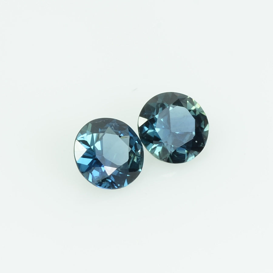 4.0 mm Natural Teal Blue Green Sapphire Loose Gemstone Round Cut