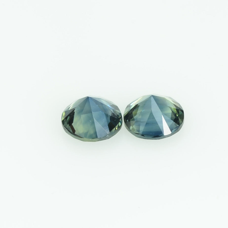 4.0 mm Natural Teal Blue Green Sapphire Loose Gemstone Round Cut