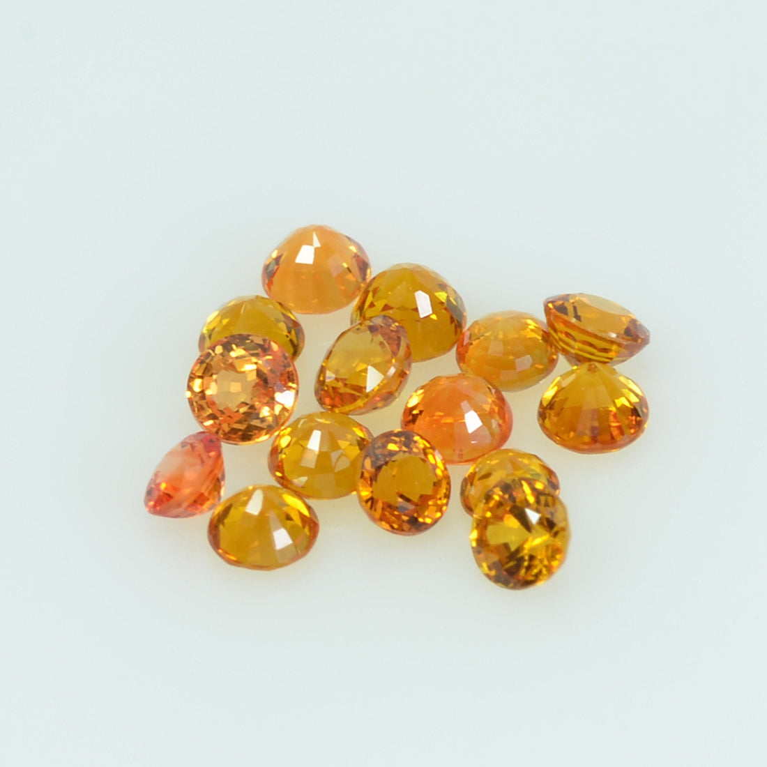 2.5 mm lot Natural Orange Yellow Sapphire Loose Gemstone Round Cut