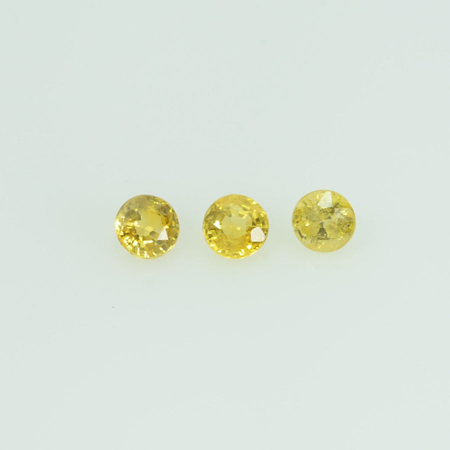 2.5 mm lot Natural Yellow Sapphire Loose Gemstone Round Cut