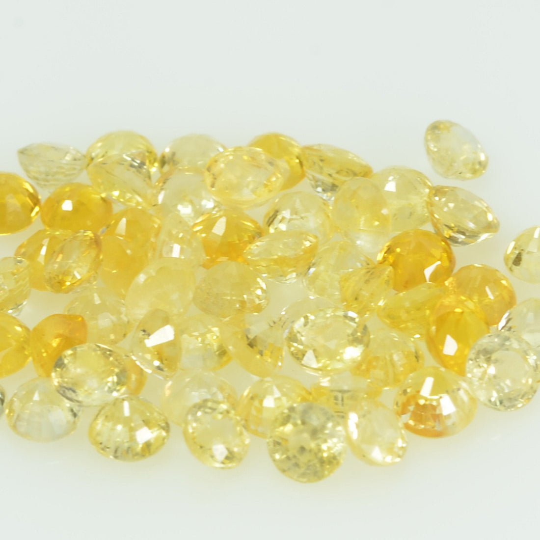 2.5 mm lot Natural Yellow Sapphire Loose Gemstone Round Cut
