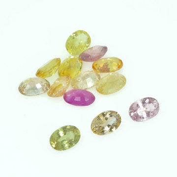 6x4 MM lot Natural Multi-Color Sapphire Loose Gemstone Oval Cut