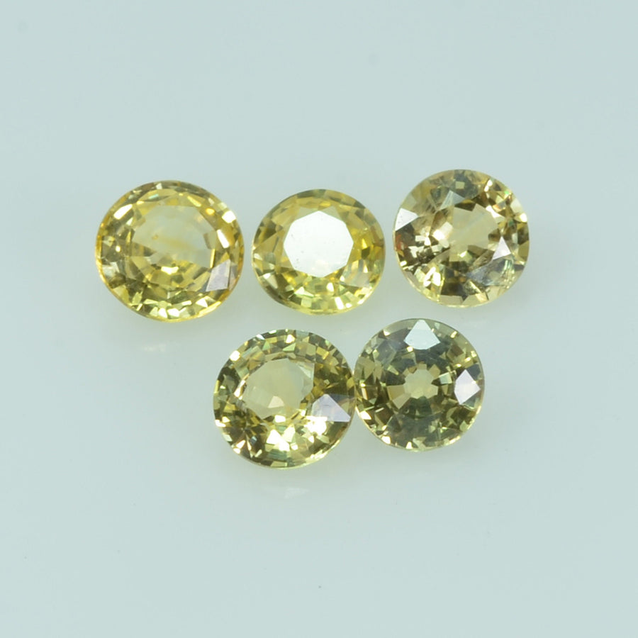 4.0 mm Lot Natural Yellow Sapphire Loose Gemstone Round Cut