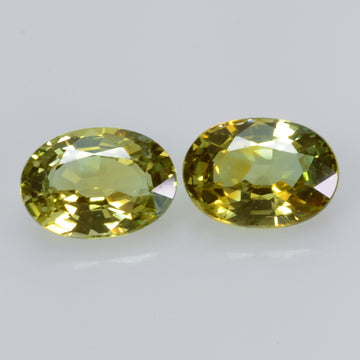 2.14 Cts Natural Fancy Sapphire Loose Pair Gemstone Oval Cut