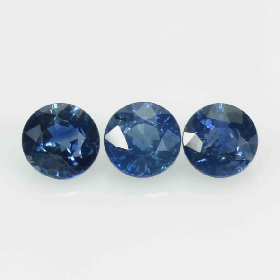 5.2-5.9 MM Natural Blue Sapphire Loose Gemstone Round Cut
