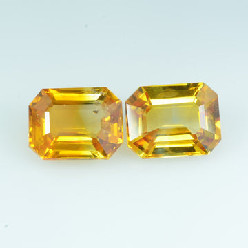 4.41 cts Natural Yellow Sapphire Pair Loose Gemstone Octagon Cut