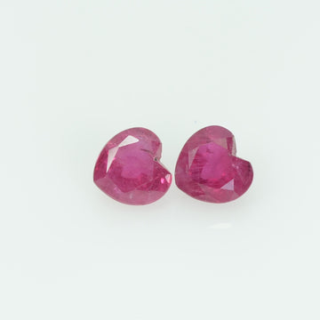 4.5 Mm Natural Ruby Loose Gemstone Heart Cut