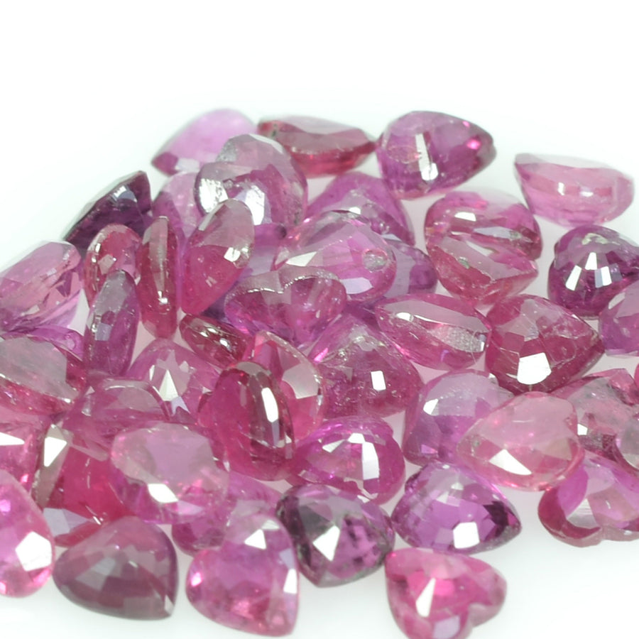 3.5 mm Lot Natural Ruby Loose Gemstone Heart Cut