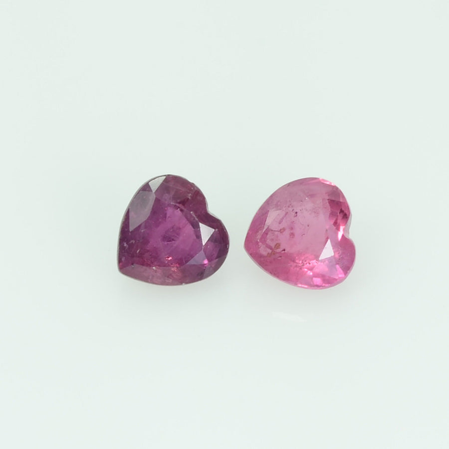 4.5 Mm Natural Ruby Loose Gemstone Heart Cut