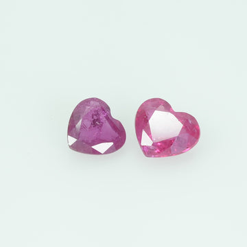 3 mm Lot Natural Ruby Loose Gemstone Heart Cut