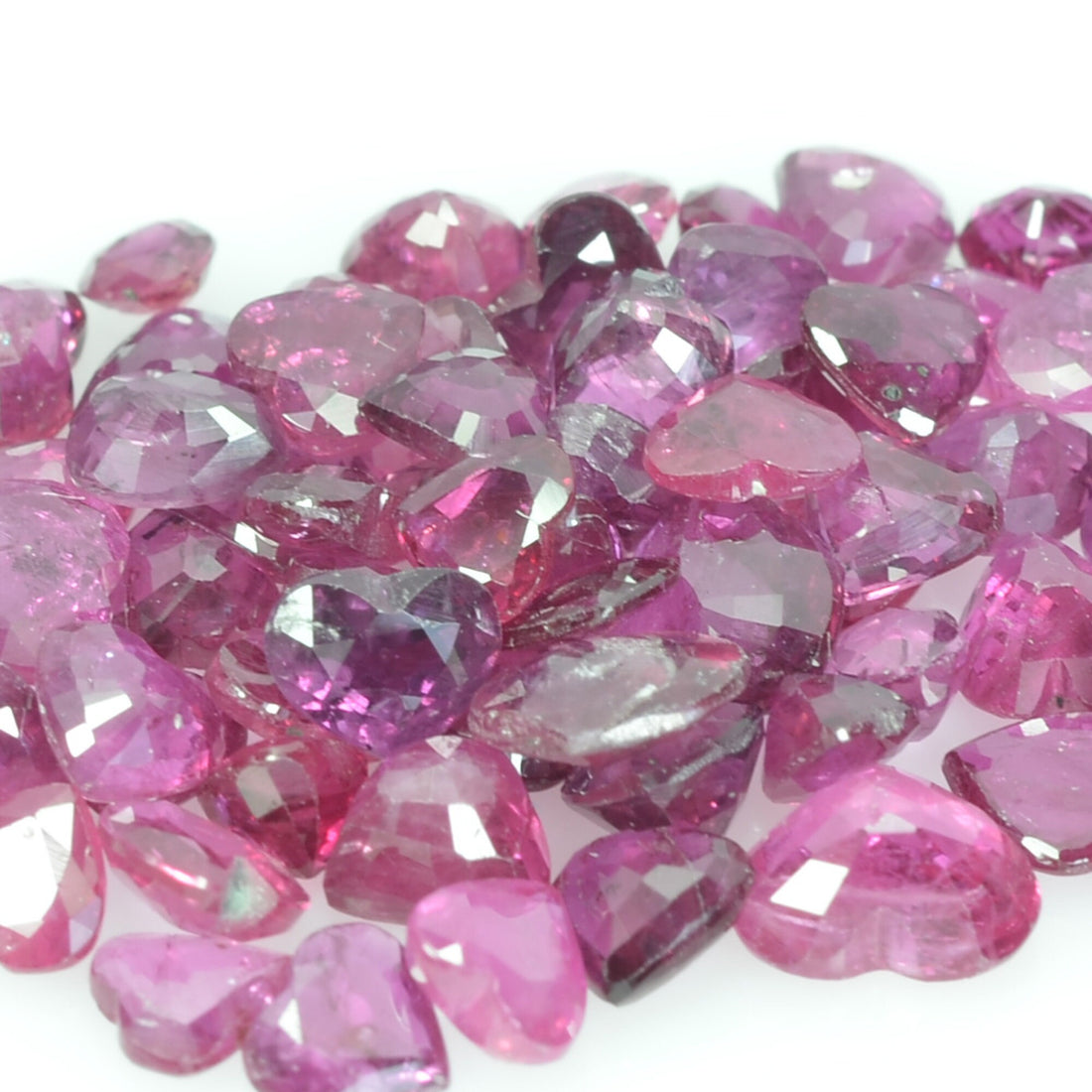 3 mm Lot Natural Ruby Loose Gemstone Heart Cut