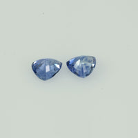 0.56 - 0.76 cts Natural Blue Sapphire Loose Gemstone Trillion Cut Pair