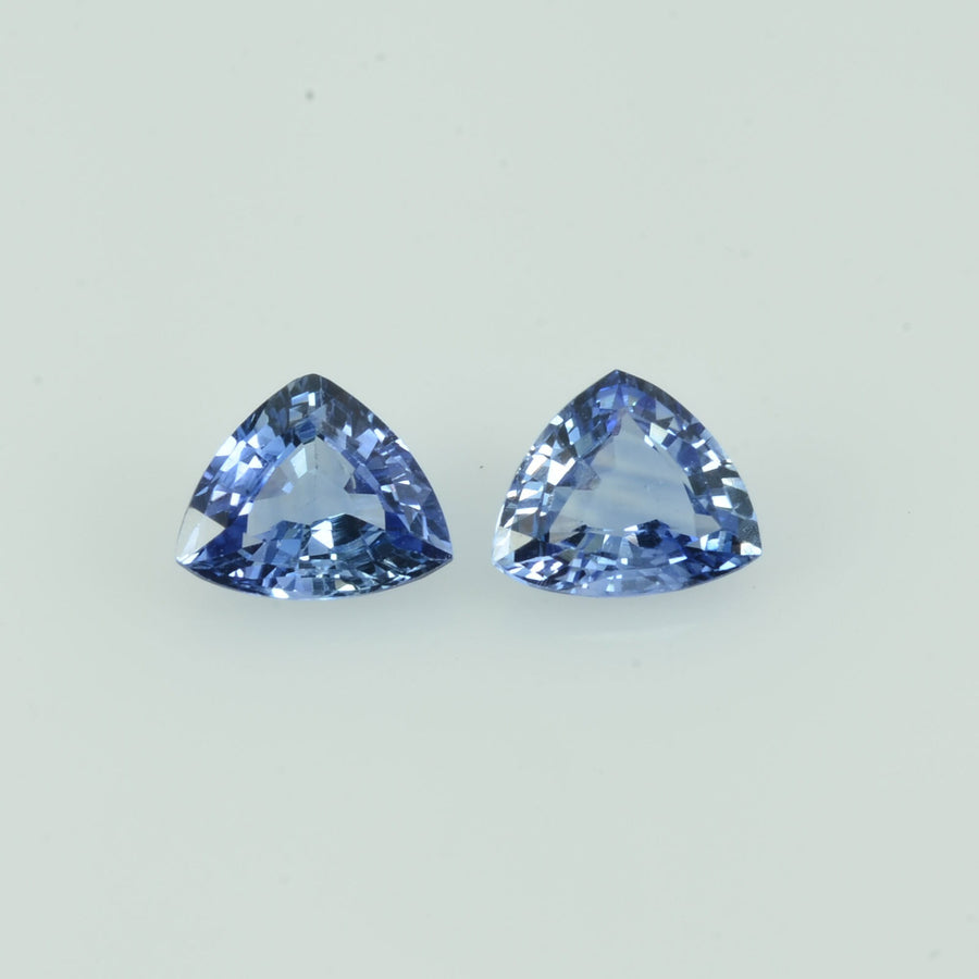 0.56 - 0.76 cts Natural Blue Sapphire Loose Gemstone Trillion Cut Pair