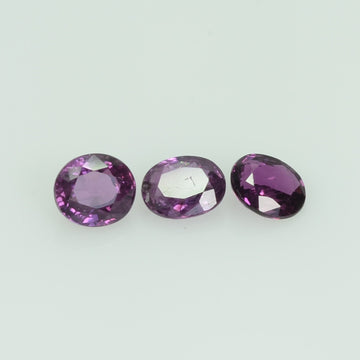 4x3.5 mm Lot Natural Thai Ruby Loose Gemstone Oval Cut