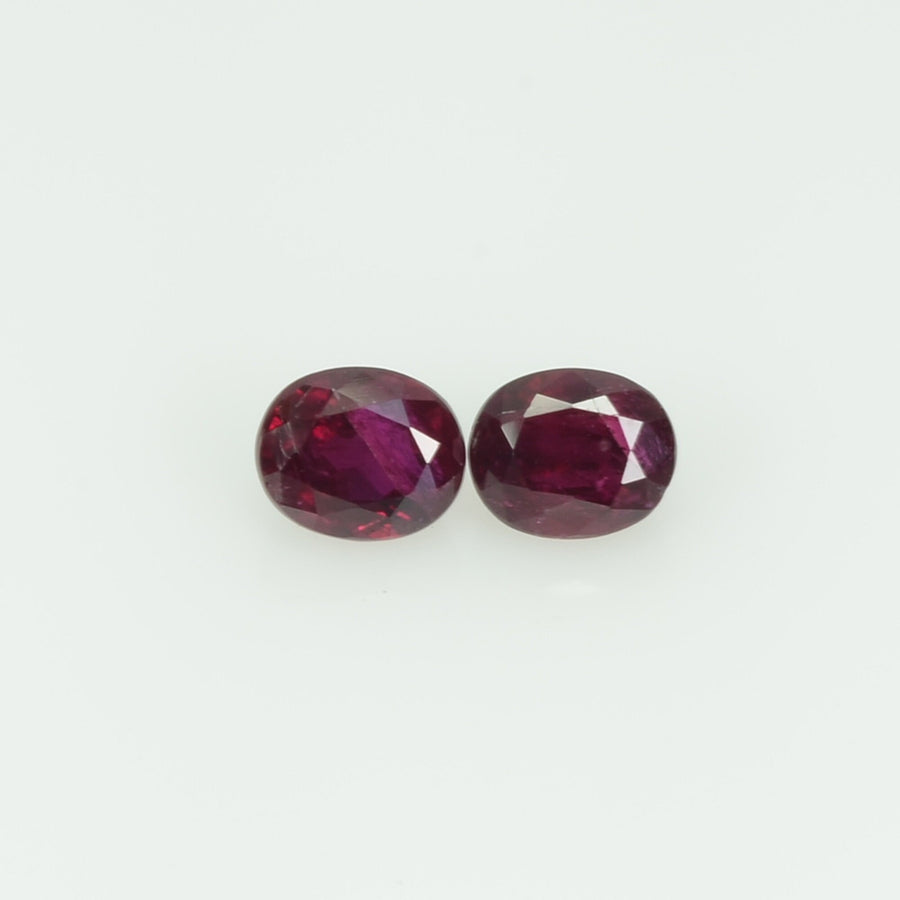 4x3.5 mm Natural Thai Ruby Loose Gemstone Oval Cut