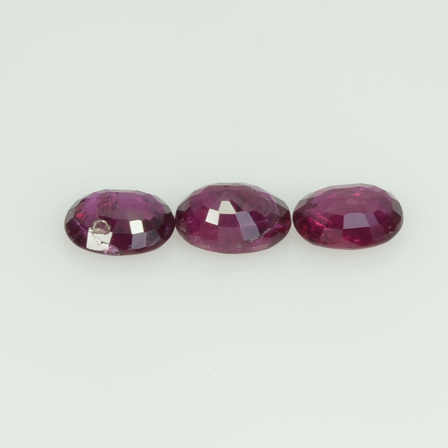 4.5x3.5 mm Lot Natural Thai Ruby Loose Gemstone Oval Cut