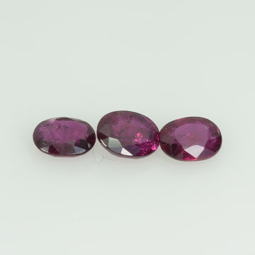 4.5x3.5 mm Lot Natural Thai Ruby Loose Gemstone Oval Cut