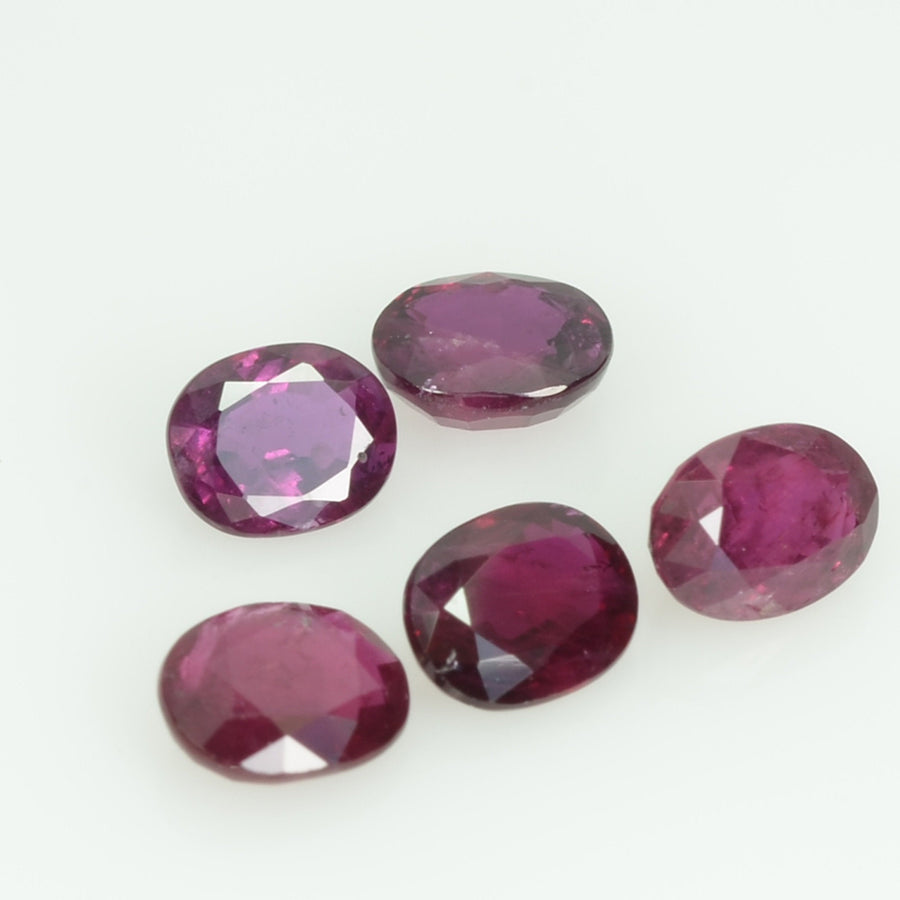 5x4 mm Natural Thai Ruby Loose Gemstone Oval Cut