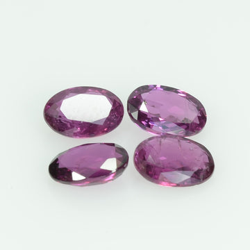 6x4 mm Natural Thai Ruby Loose Gemstone Oval Cut