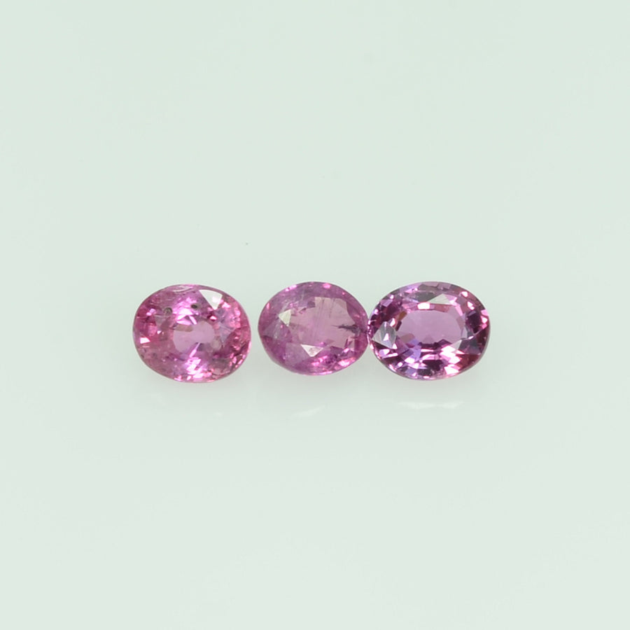 3.5x3 mm Lot Natural Thai Ruby Loose Gemstone Oval Cut