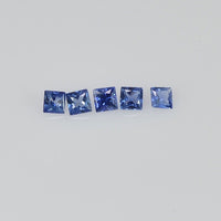 1.2-1.8 MM  Natural Princess Cut Blue Sapphire Loose Gemstone