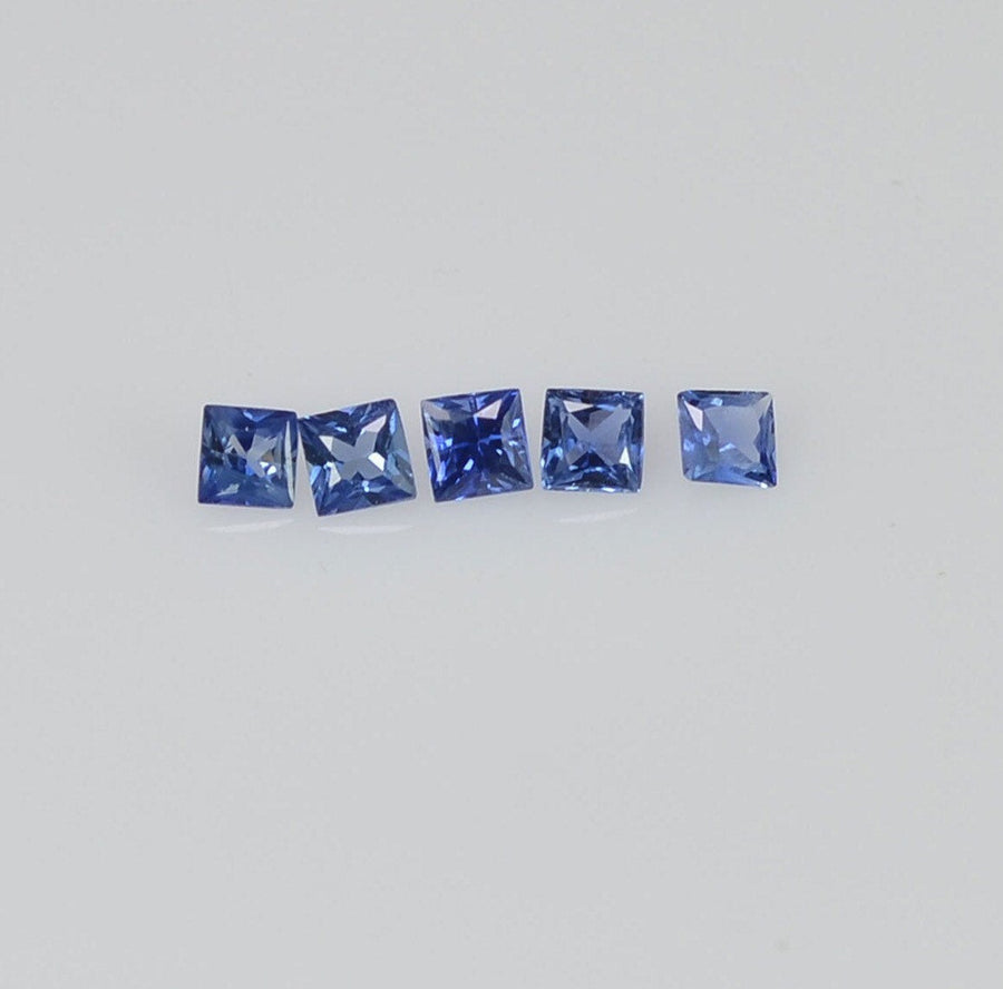 1.2-1.8 MM  Natural Princess Cut Blue Sapphire Loose Gemstone
