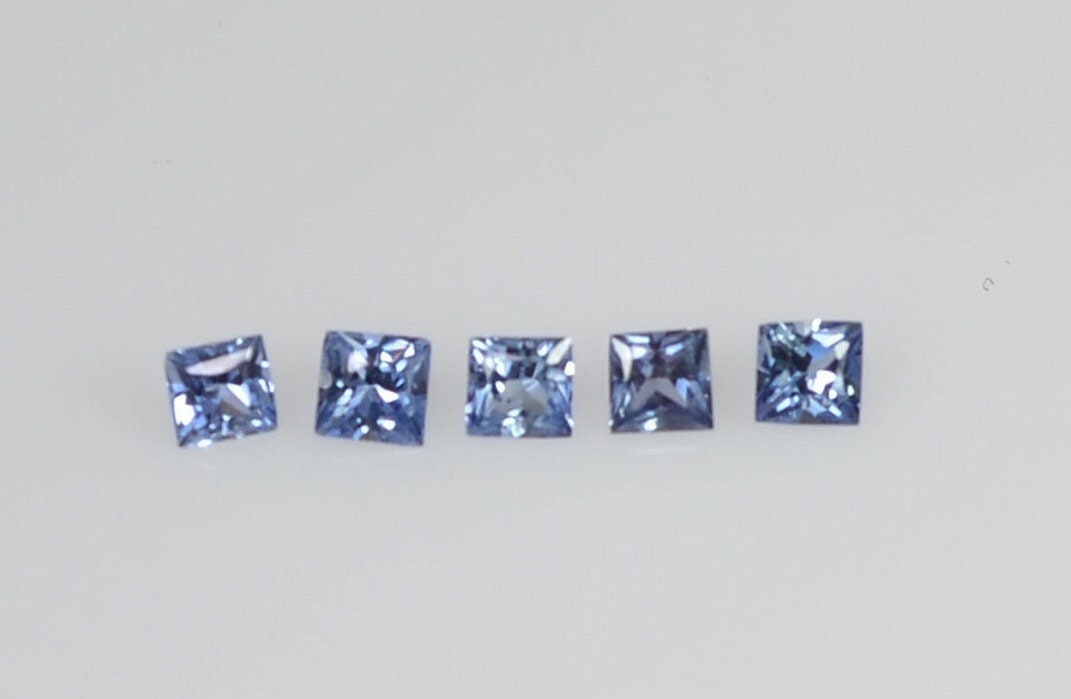 1.00- 1.80 MM  Natural  Blue Sapphire Loose Gemstone Princess Cut