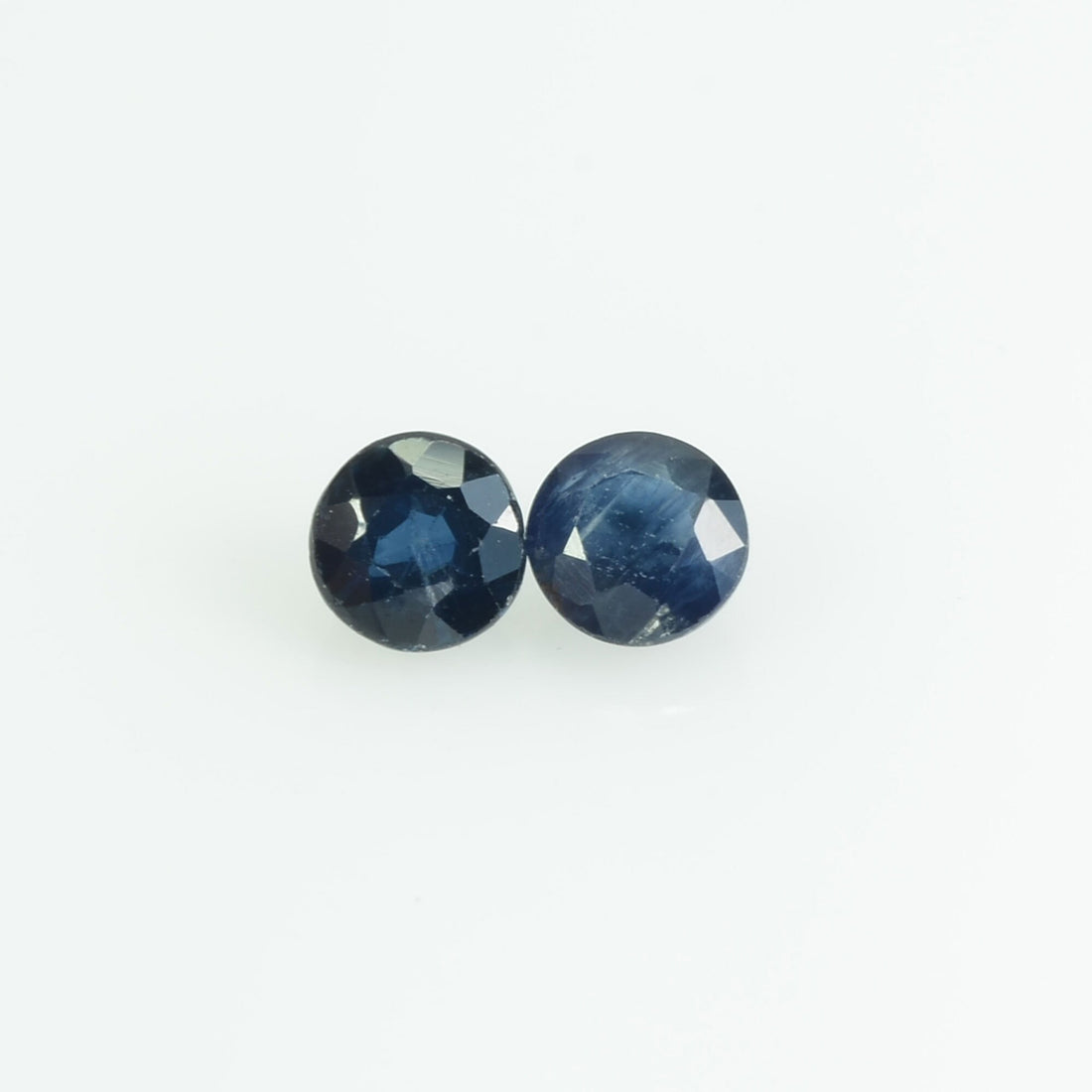 3.7-3.8 mm Natural Blue Sapphire Loose Pair Gemstone Round Cut
