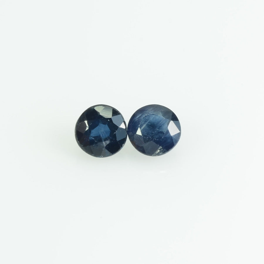 3.7-3.8 mm Natural Blue Sapphire Loose Pair Gemstone Round Cut