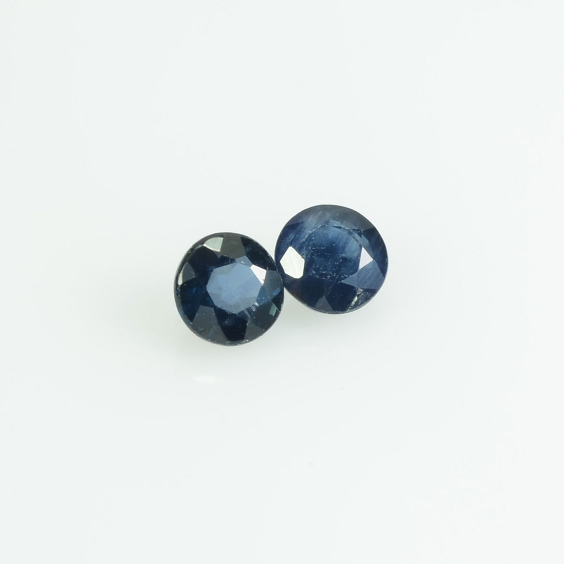 3.7-3.8 mm Natural Blue Sapphire Loose Pair Gemstone Round Cut