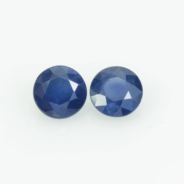 5.5 MM Natural Blue Sapphire Loose Pair Gemstone Round Cut