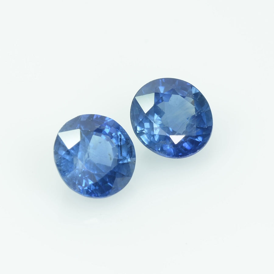 6.0 MM Natural Blue Sapphire Loose Pair Gemstone Round Cut