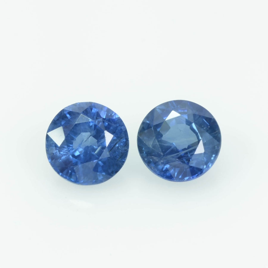 6.0 MM Natural Blue Sapphire Loose Pair Gemstone Round Cut