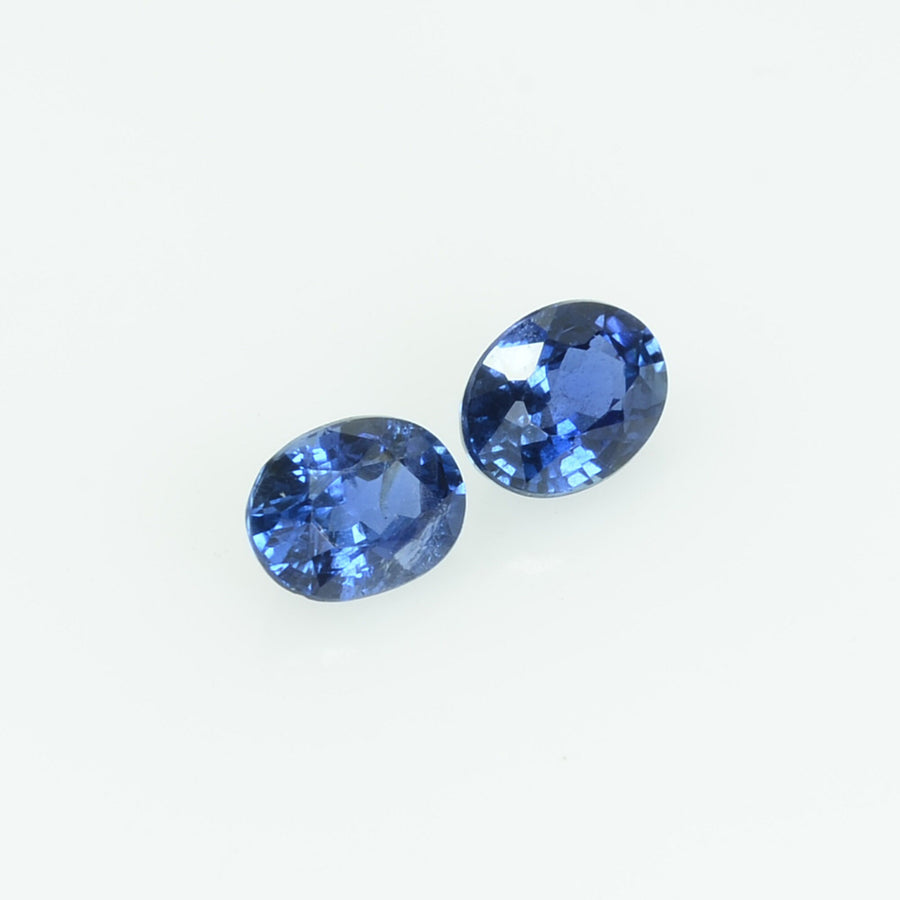 0.47 Cts Natural Blue Sapphire Loose Pair Gemstone Oval Cut