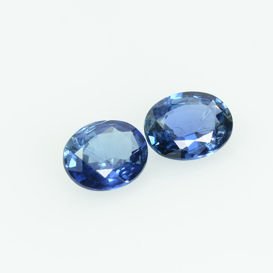 0.74 Cts Natural Blue Sapphire Loose Pair Gemstone Oval Cut