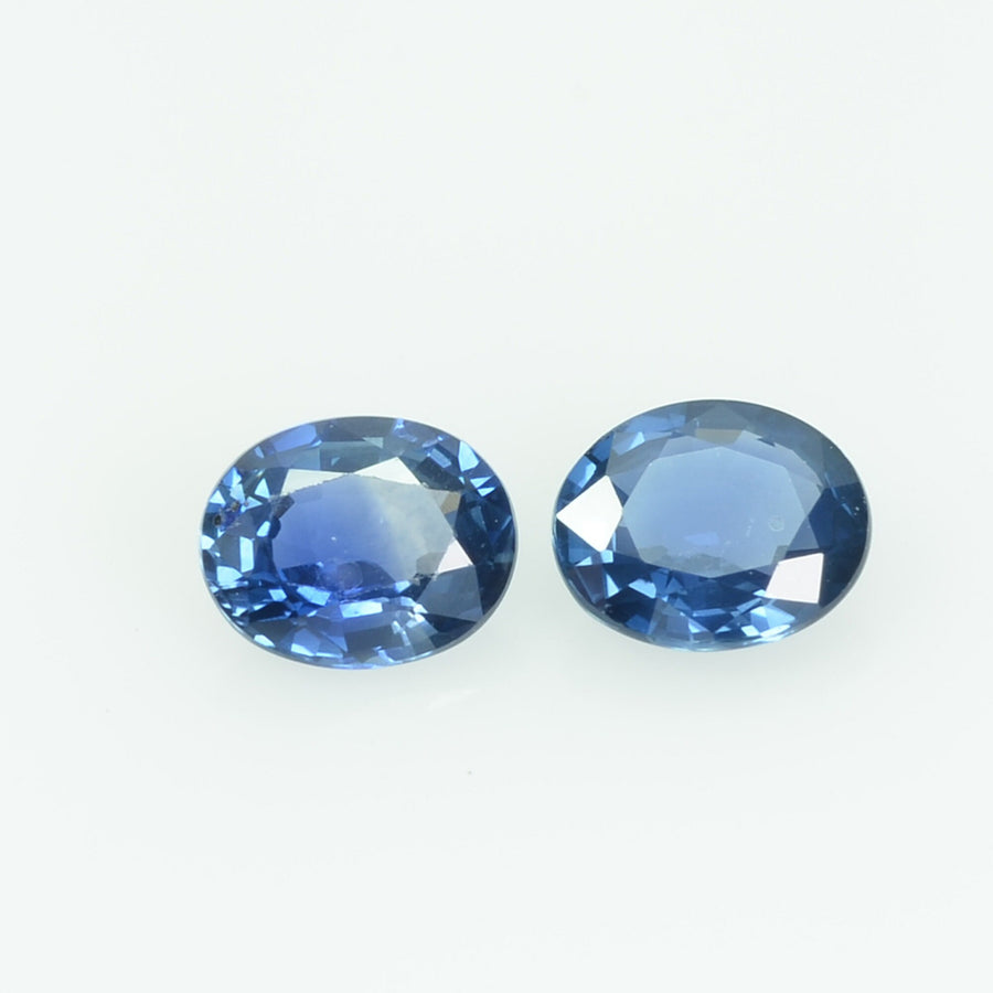 0.74 Cts Natural Blue Sapphire Loose Pair Gemstone Oval Cut