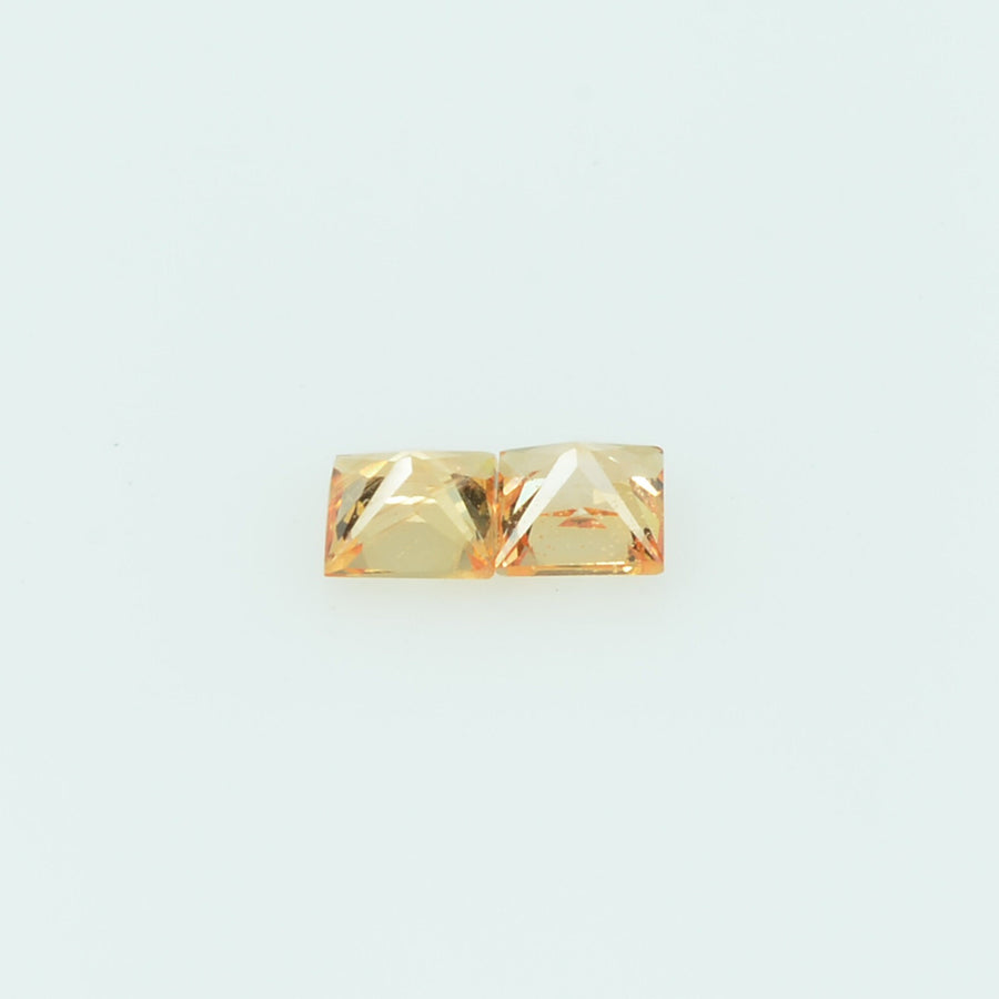 2.2-2.9 mm Natural Callibrated Orange Sapphire Loose Gemstone Princess Cut
