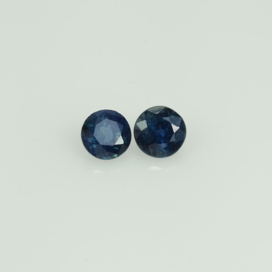 3.5-3.6 mm Natural Blue Sapphire Loose Pair Gemstone Round Cut