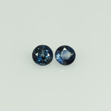 3.5-3.6 mm Natural Blue Sapphire Loose Pair Gemstone Round Cut