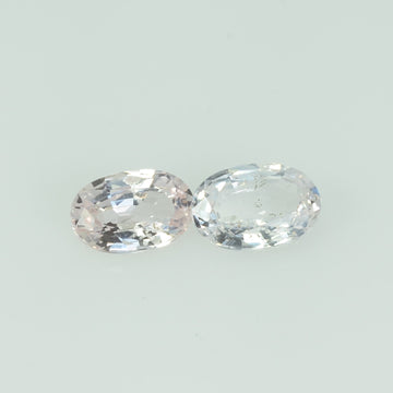 1.00 Cts Natural White Sapphire Loose Pair Gemstone Oval Cut