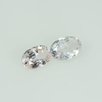 1.00 Cts Natural White Sapphire Loose Pair Gemstone Oval Cut